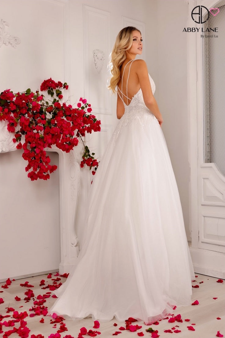 TULLE LACE APPLIQUE A-LINE BALLGOWN SWEETHEART BRIDAL GOWN BY ABBY LANE 97138
