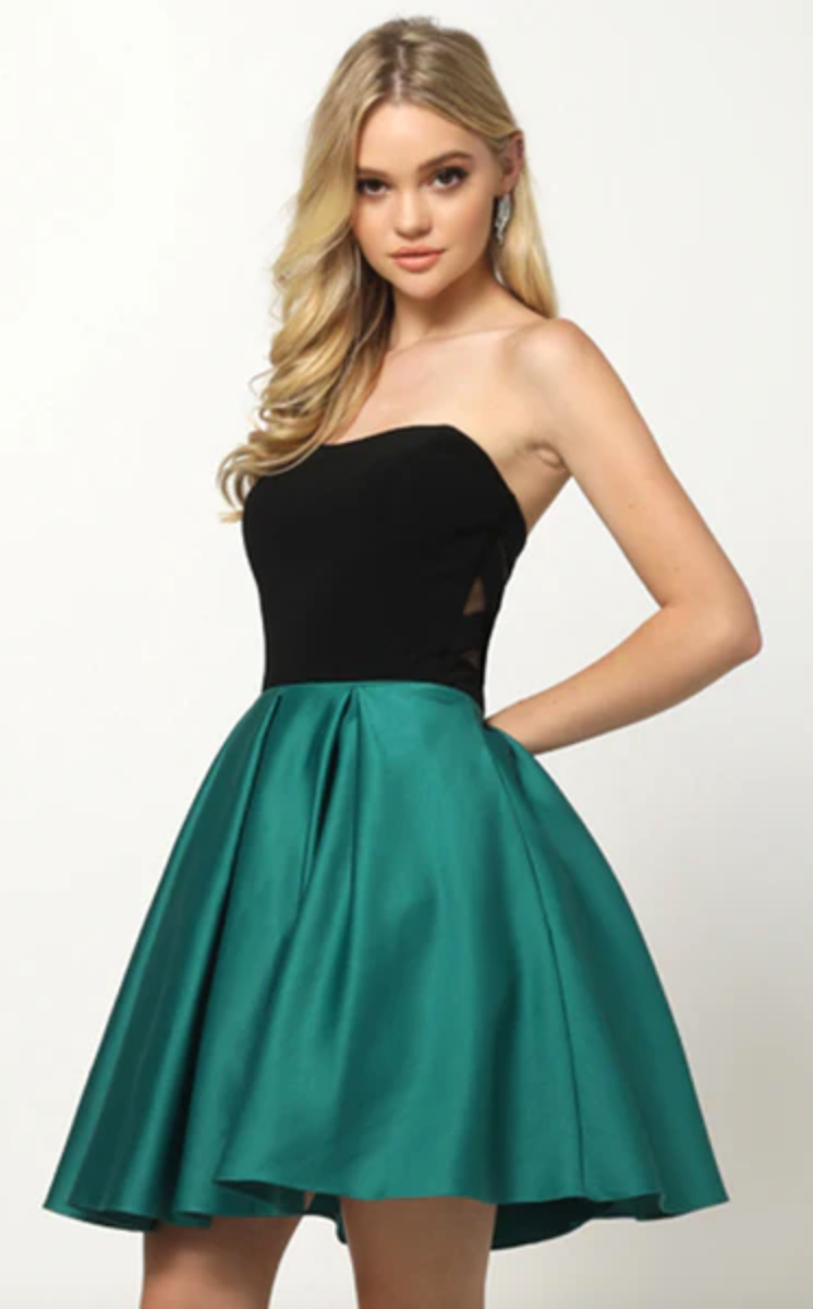 EDGY BANDAGE CAGE CUTOUT A-LINE FIT & FLARE SLEEK SHORT FORMAL PARTY DRESS JULIET 829