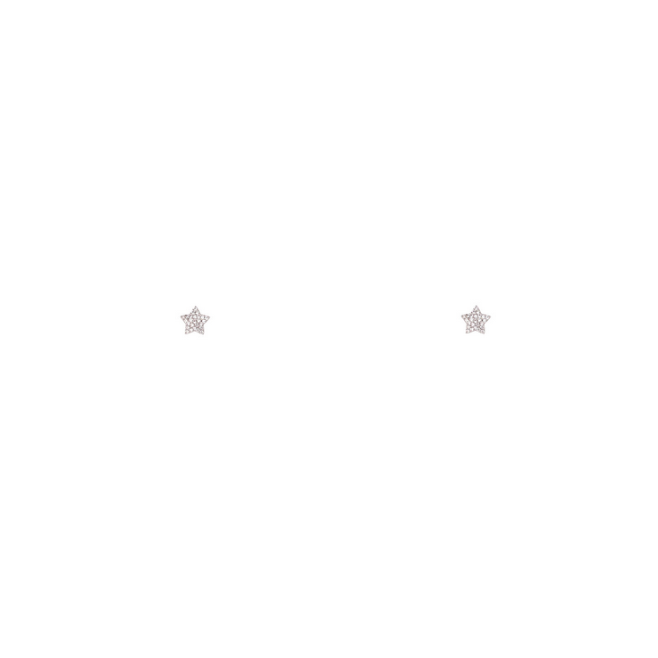 STAR STUDDED EARRING CUBIC ZIRCONIA 24 KARAT GOLD DIPPED