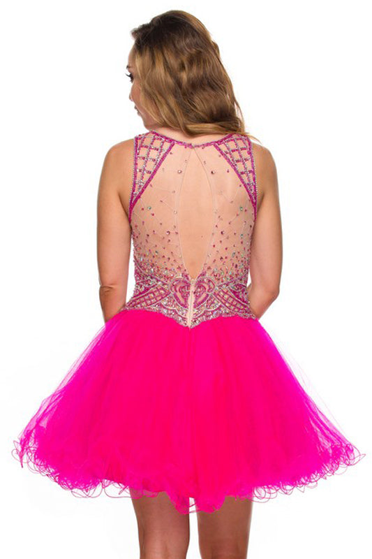 BEJEWELED BODICE FUN TULLE A-LINE SKIRT SHORT FORMAL DRESS JULIET 761