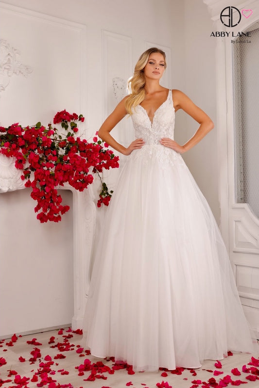 TULLE LACE APPLIQUE A-LINE BALLGOWN SWEETHEART BRIDAL GOWN BY ABBY LANE 97138