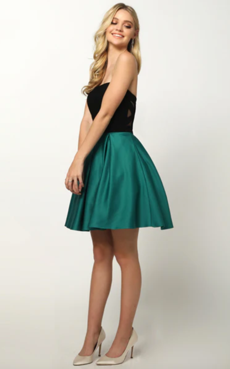 EDGY BANDAGE CAGE CUTOUT A-LINE FIT & FLARE SLEEK SHORT FORMAL PARTY DRESS JULIET 829