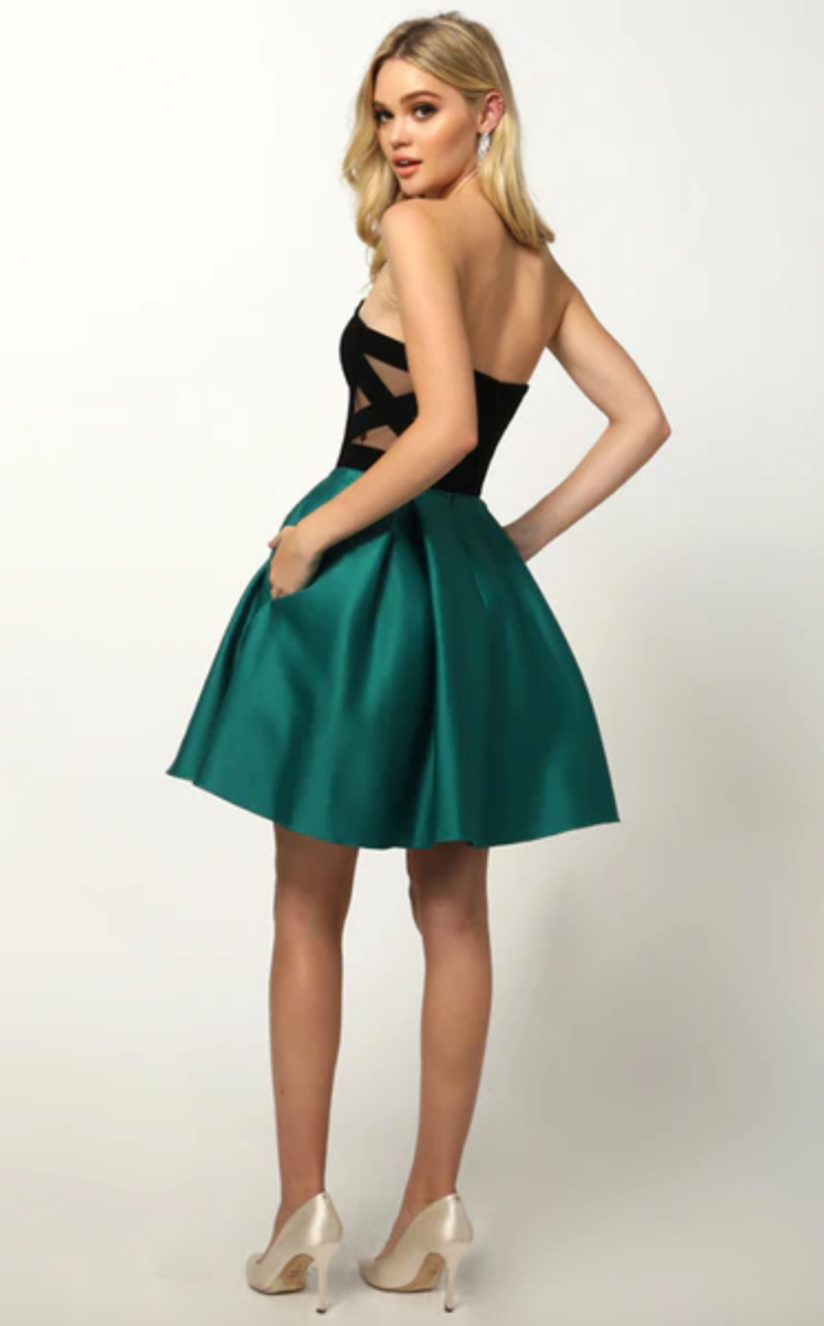 EDGY BANDAGE CAGE CUTOUT A-LINE FIT & FLARE SLEEK SHORT FORMAL PARTY DRESS JULIET 829