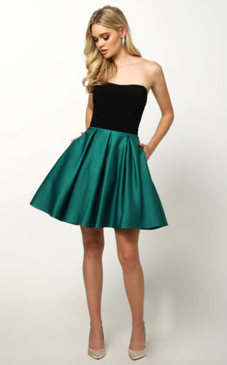 EDGY BANDAGE CAGE CUTOUT A-LINE FIT & FLARE SLEEK SHORT FORMAL PARTY DRESS JULIET 829